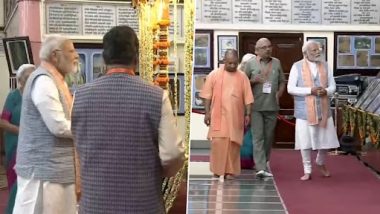 PM Narendra Modi and Uttar Pradesh CM Yogi Adityanath Attend Closing Ceremony of Centenary Celebrations of Gita Press in Gorakhpur (Watch Video)