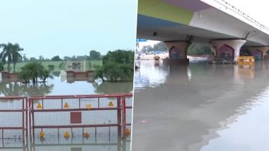Delhi Floods: National Capital’s Rajghat, ITO, Akshardham and Other Areas Remain Flooded as Yamuna Water Level Recedes Slowly (Watch Videos)
