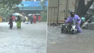 Mumbai Rains: Heavy Rainfall Triggers Severe Waterlogging in City’s Sion Circle Area (Watch Video)