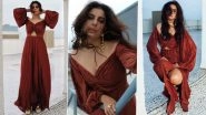 Isha Talwar Exudes Glamour in Sizzling Maroon Cut Out Gown (View Pics)