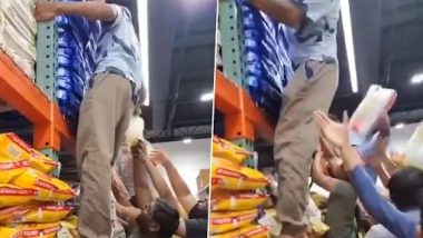 Rice Demand Rises in US: People Line Up at Grocery Stores to Buy Maximum Allowed Quantity of Food Items Amid India’s Ban on Rice Exports (Watch Video)