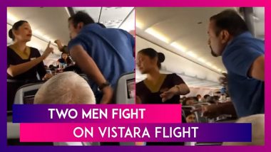 Men Fight On Vistara Flight: Ugly Brawl Breaks Out After Man Allegedly Misbehaves With Co-Flyer's Daughter; Video Goes Viral