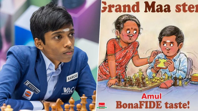 Amul Topical Creates a Heartwarming Doodle To Honour Chess Prodigy R Praggnanandhaa and His Mother (See Pic)