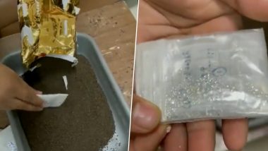 Mumbai: 1559.6 Carat Natural and Lab-Grown Diamonds Worth Rs 1.49 Crore Concealed in Tea Packet Seized by Customs, One Arrested (Watch Video)