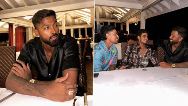 Hardik Pandya Looks Dapper in Black Satin Shirt, Share Uber Cool Pics With Ishan Kishan and Shubman Gill