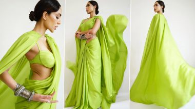 Sobhita Dhulipala Looks Fabulous in Neon Green Saree Styled With a Cape (See Pics)