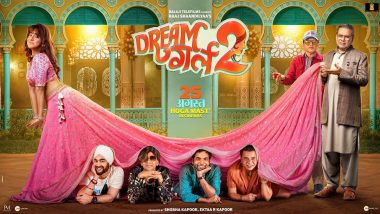 Dream Girl 2 New Poster Unveiled! Ayushmann Khurrana’s Pooja Has a Line of Men Madly in Love With Her (View Pic)