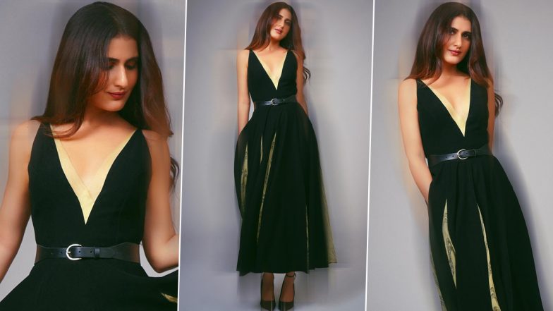 Fatima Sana Shaikh Looks Fabulous in Black Sleeveless Maxi Dress With Plunging Neckline (See Pics)