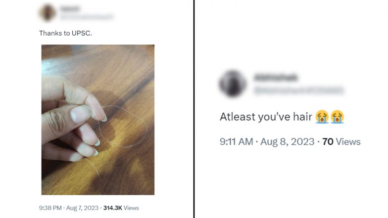 'Thanks to UPSC': Civil Service Aspirant Shares Pic of Her White Hair Strand On Twitter, Netizens Give Sarcastic Responses