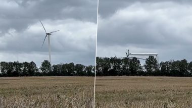 Wind Turbine Collapses After 'Wind Gust' in Germany’s Rostock, Chilling Video Emerges