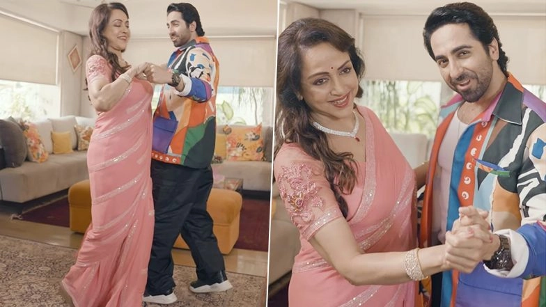 Ayushmann Khurrana aka Dream Girl Dances With Bollywood’s Original Dream Girl Hema Malini! (Watch Video)