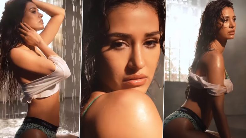 Disha Patani Displays Her Sexy Curves As She Flaunts Her Toned Body in a Printed Calvin Klein Bikini (Watch Video)