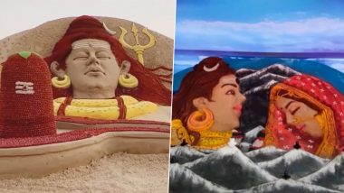 Sawan 2023: Sand Artist Sudarsan Pattnaik Shares Mesmerising Visuals of Lord Shiva's Sand Sculptures to Celebrate the Holy Month of Shravan