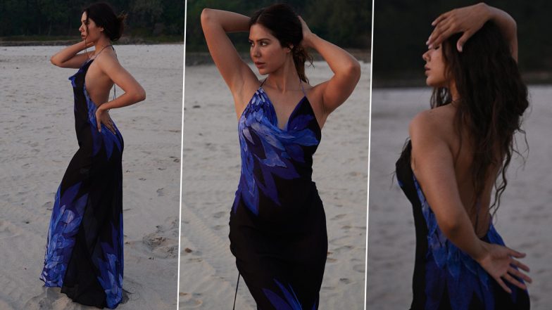 Sonam Bajwa Turns Up the Heat in Printed Blue Backless Dress (See Pics)