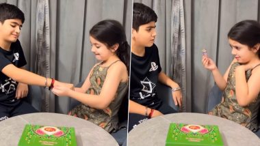 Raksha Bandhan 2023 Celebrations: Cute Brother-Sister Duo Enact Funny Hera Pheri Scene While Tying Rakhi, Video Goes Viral