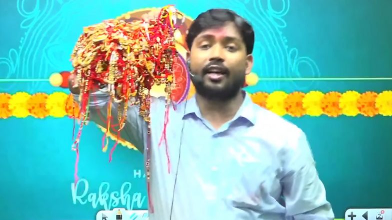 Raksha Bandhan 2023: Popular Online Tutor Khan Sir Claims World Record After Around 7000 Girls Tie Rakhi on His Wrist (Watch Video)