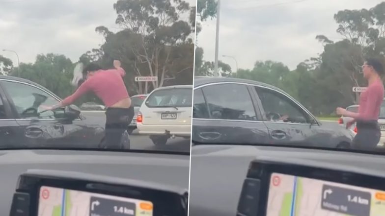 Adelaide Road Rage Video: Woman Motorist Breaks Off Side Mirror and Smashes It Into the Car Window, Clip of Alleged Assault Goes Viral