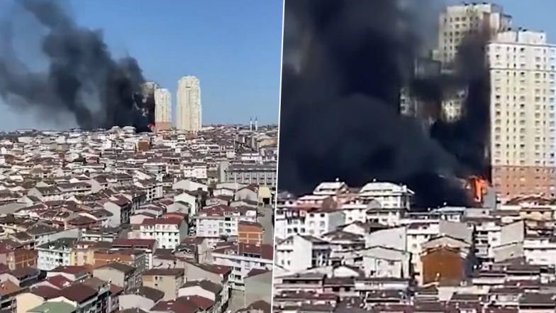 Turkey Fire: Blaze Engulfs Istanbul's Cultural Center, Firefighters Rush to Scene (Watch Video)