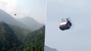 Pakistan Cable Car Accident: Eight Including Six Children Trapped Inside Cable Car Dangling 900 Feet in Air in Battagram, Army Chopper Called In for Rescue Operation (Watch Videos)