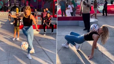 Young Woman Balances and Performs Amazing Tricks With Football Leaving People Amazed, Video Goes Viral (Watch)