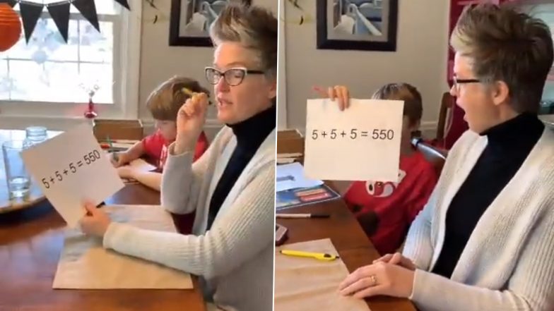 5+5+5 = 550? Child Solves a Simple Math Riddle That Mother and Sister Try To Crack, Video Goes Viral (Watch)