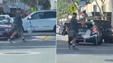 Man Walks His Pet ‘Goose’ on a Leash Across the Street, Video Goes Viral (Watch)