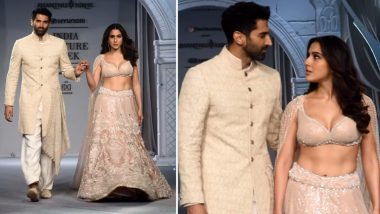 Aditya Roy Kapur and Sara Ali Khan Flaunt Their Hot Chemistry As They Turn Showstoppers for Shantanu and Nikhil at ICW 2023 (Watch Video)