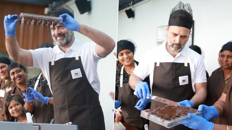 Rahul Gandhi Visits Women-Run Chocolate Factory in Tamil Nadu's Ooty, Makes Chocolate (See Pics and Video)