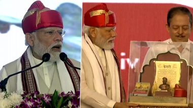 PM Modi Receives Lokmanya Tilak National Award Video: Prime Minister Narendra Modi Conferred With Award Named After Lokmanya Balgangadhar Tilak, Calls It 'Memorable Moment'