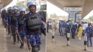 Haryana Violence: Rapid Action Force Conducts Flag March in Badshahpur, Gurugram After Communal Clashes in Nuh (Watch Video)