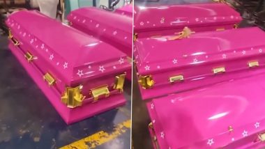 Rest Like Barbie! Funeral Home Introduces Hot Pink Coffins To Add to the Barbiecore Trend, Video Goes Viral (Watch)