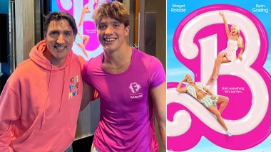 Canada PM Justin Trudeau Twins in Pink With Son Xavier To Watch Barbie Movie, Pic Goes Viral