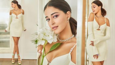 Ananya Panday Looks ‘Dreamy’ in a White Ribbed Cut-Out Dress (See Pics)