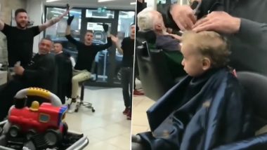 Barber Shop Staffers Help Boy Overcome His Fear While Cutting Hair As He Gets Nervous, Video Goes Viral