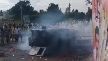Andhra Pradesh: Violence in Chittoor and Annamayya Districts As Police Stops TDP President Chandrababu Naidu’s Convoy (Watch Video)