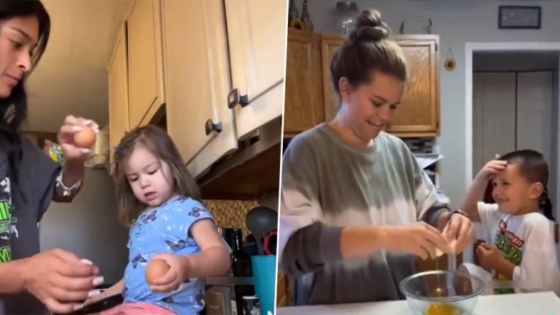 Bizarre TikTok Trend Has Parents Cracking Eggs on Their Toddlers' Heads, Netizens Have Mixed Reactions (Watch Video)