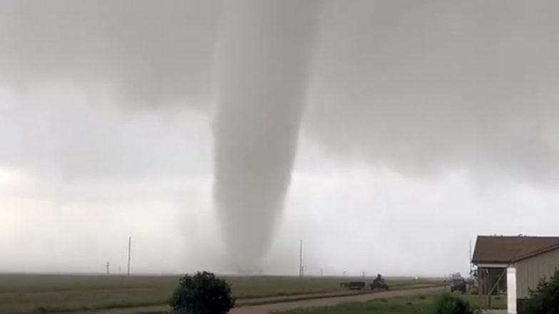 Rain-Wrapped Tornado Videos: Extremely Dangerous Tornado Producing Baseball Size Hail is on Grounds in Colorado, Life-Threatening Situation Occurs