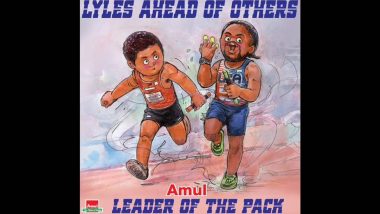 Amul Topical's Latest Illustration Honours Noah Lyles Who Became First Men's Sprinter to Win 100m and 200m After Usain Bolt