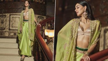 Ananya Panday Spells Glam in Mesmerising Green Fusion Outfit (See Pics)