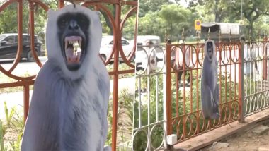 G20 Summit 2023: Grey Langur Cut-Outs Installed Along G20 Routes in Delhi To Scare Off Monkeys (Watch Video)