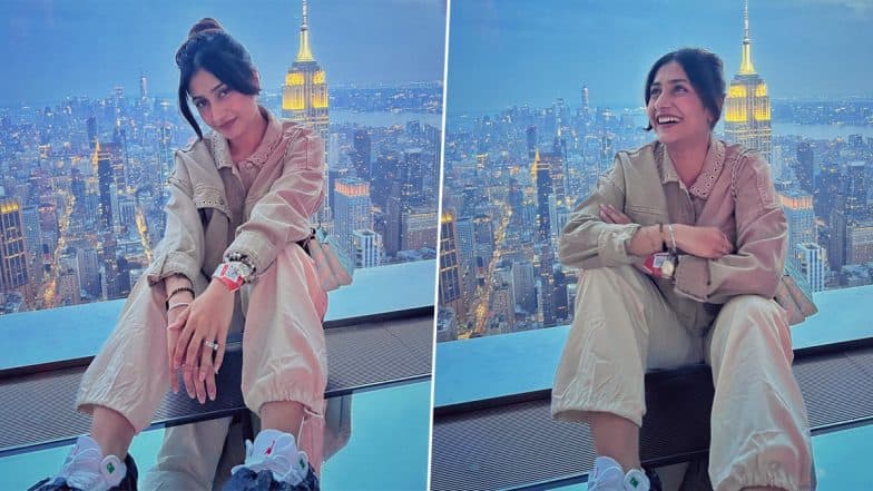 Dhanashree Verma Vacays in Dubai, Shares Stylish Pics in Off-White Co-Ord Set Paired With Grey Jacket