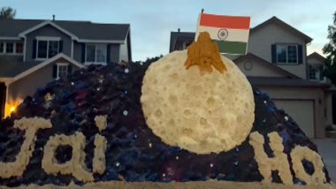 Jai Ho ISRO: Sand Artist Sudarsan Pattnaik Creates Sand Sculpture at Denver for Successful Landing of India’s Moon Mission Chandrayaan 3 (Watch Video)