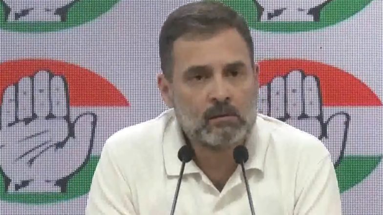 'Manipur Has Been Burning, But PM Laughing and Cracking Jokes': Rahul Gandhi Slams PM Narendra Modi Day After His Speech in Lok Sabha (Watch Video)