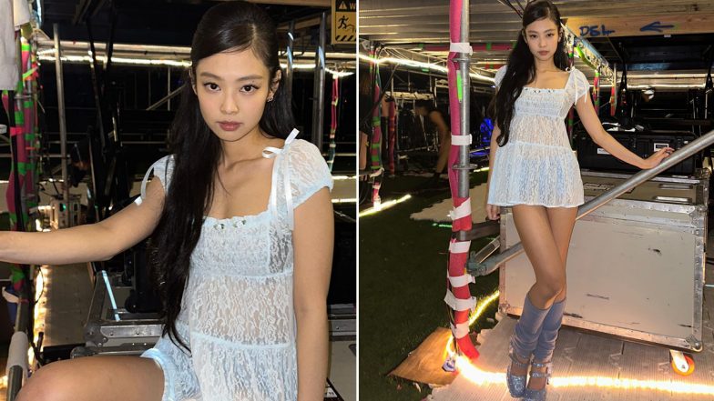 BLACKPINK's Jennie Sizzles in Sheer White Lace Mini Dress (See Pics)