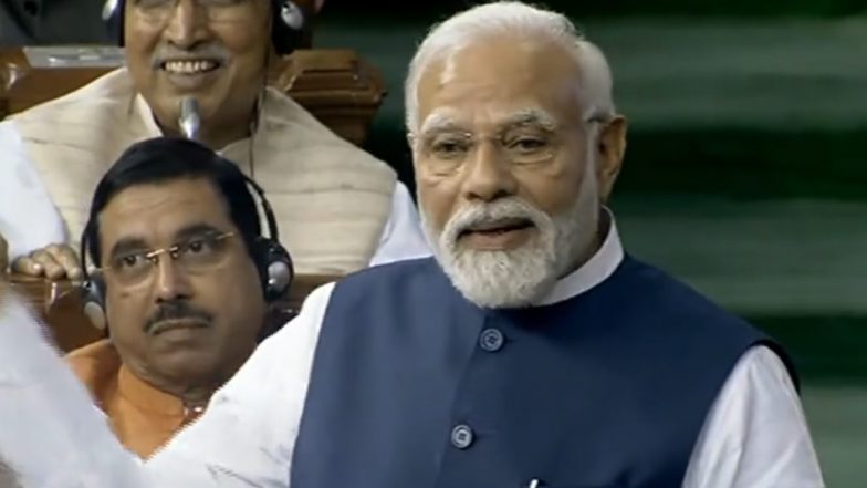 PM Modi Speech in Lok Sabha: 'India Would Become Third Largest Economy When You Return With No-Confidence Motion in 2028', Prime Minister Narendra Modi Takes Dig at Opposition (Watch Video)