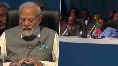 BRICS Summit 2023: PM Narendra Modi Addresses BRICS-Africa Outreach and BRICS Plus Dialogue, Says ‘Around 4,400 Indian Peacekeepers Including Women Deployed in Africa to Restore Peace’ (Watch Video)