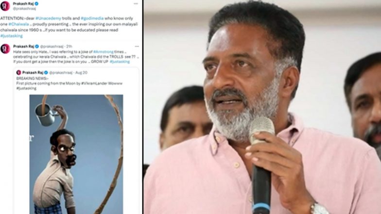 Prakash Raj in Legal Trouble; Hindu Organisations File Police Complaint Against Actor for 'Objectionable' Chandrayaan 3 Post