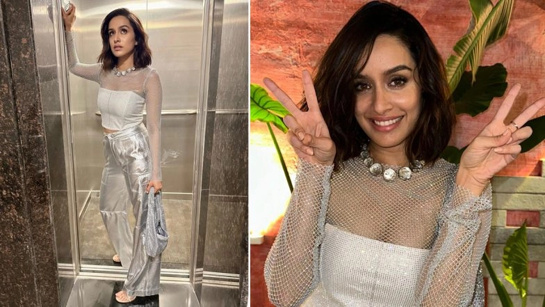 Shraddha Kapoor Looks Dazzling in a Sheer Shimmery Top Paired With Silver Metallic Pants, Shares Party-Ready Pics on Instagram
