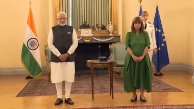 PM Modi in Greece: Success of Chandrayaan-3 Is Success of Mankind, Prime Minister Narendra Modi Tells Greek President Katerina Sakellaropoulou (Watch Video)