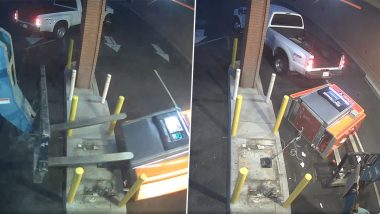 US ATM Theft Video: Thieves Abandon Stolen ATM Machine After Forklift Heist Fails in North Sacramento, Viral Clip Surfaces